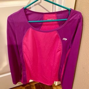 Long sleeve nylon running shirt.